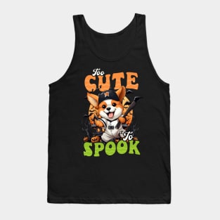 Baseball Halloween Shirt | Cute Too Spook Puppy Tank Top